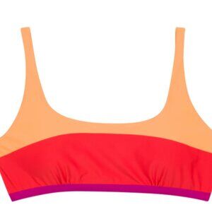 Swim Zip Scoop Neck Bikini Top